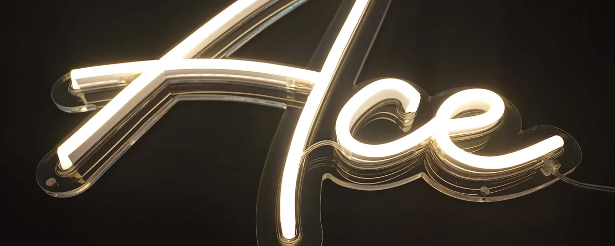 ‘Ace’ Warm White LED Neon Sign