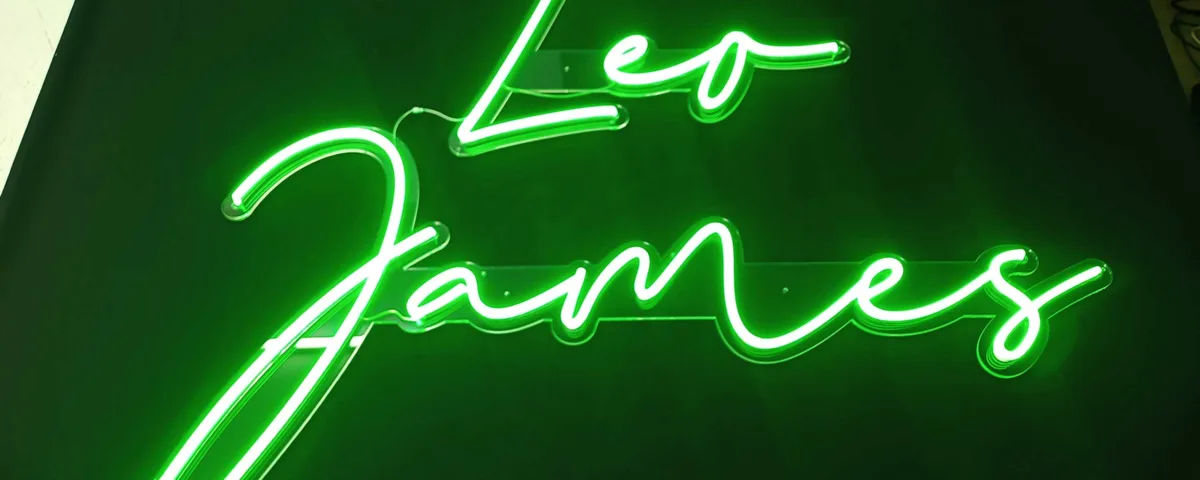 ‘Leo Jame’ Green LED Neon Sign