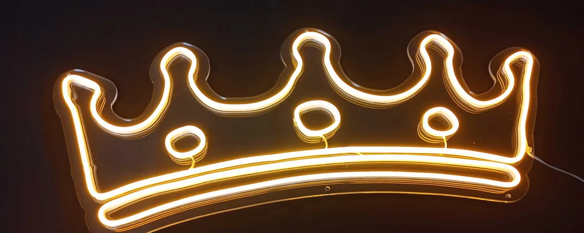 Crown Golden Yellow LED Neon Sign