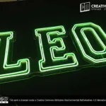 ‘LEO’ Green LED Neon Sign