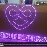 ‘SEED OF HAPPINESS’ Purple LED Neon Sign