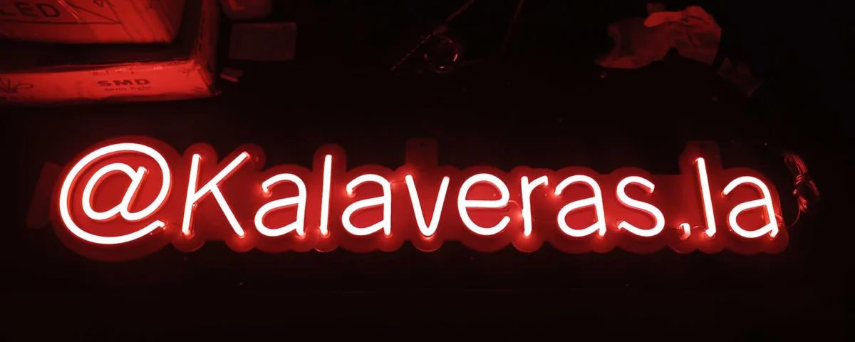 ‘@kalaveras.la’ Red LED Neon Sign