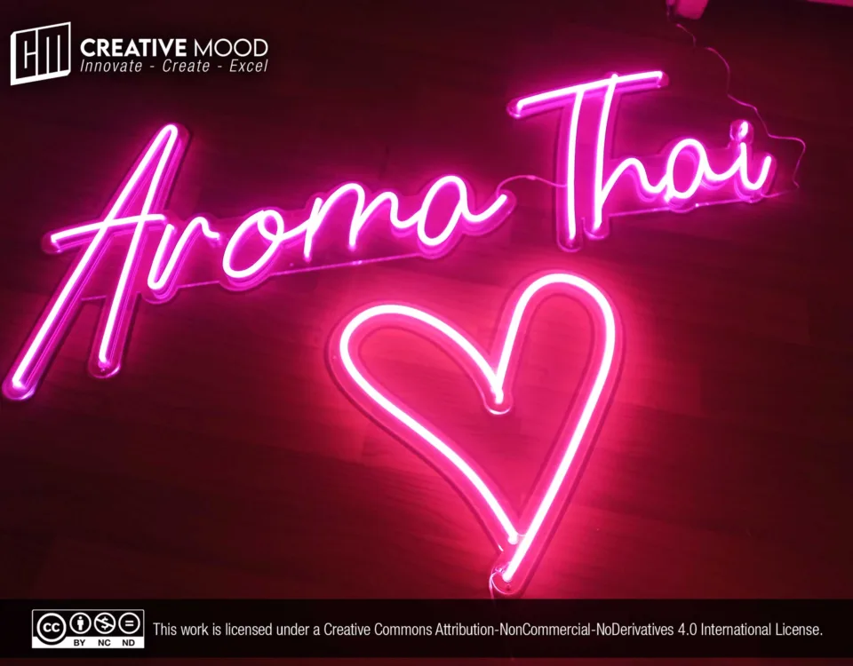 ‘Aroma Thai’ Pink LED Neon Sign