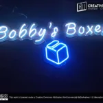 ‘Bobbys´s Boxes’ Light Blue and Blue LED Neon Sign