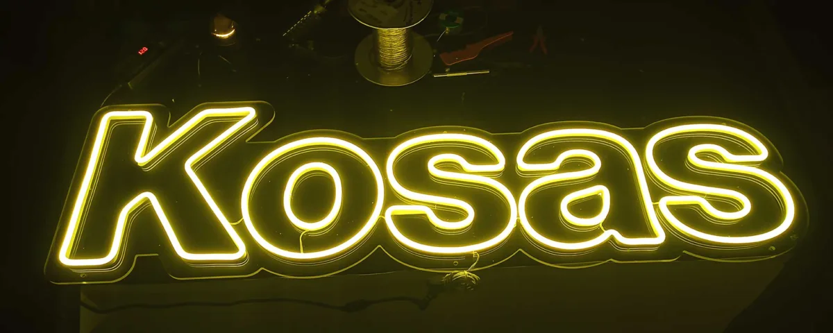 ‘Kosas’ Yellow LED Neon Sign