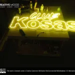 ‘Club Kosas’ Yellow LED Neon Sign