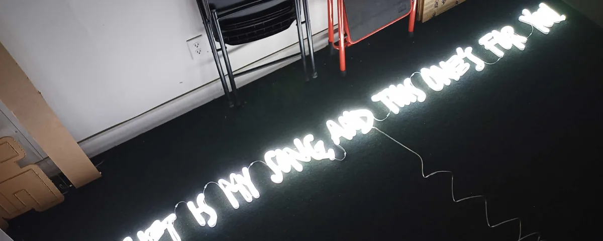 ‘MY GIFT IS MY SONG, AND THIS ONE'S FOR YOU’ Cool White LED Neon Sign