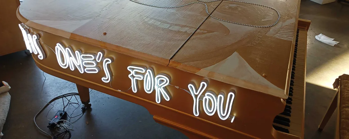 ‘MY GIFT IS MY SONG, AND THIS ONE'S FOR YOU’ Cool White LED Neon Sign Laid