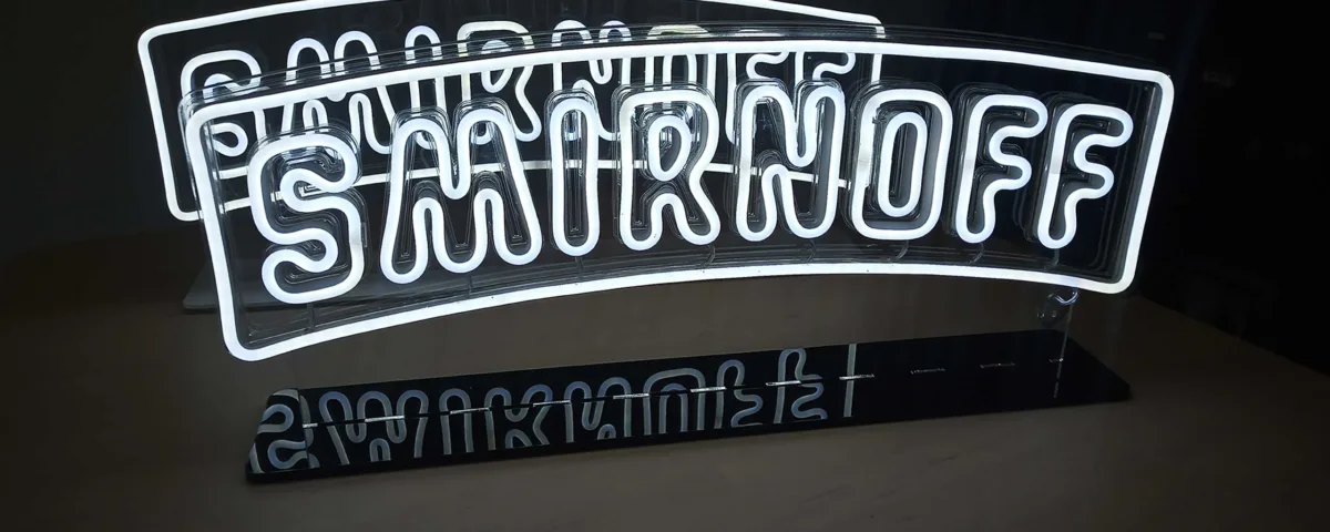 ‘Smirnoff’ Cool White LED Neon Sign