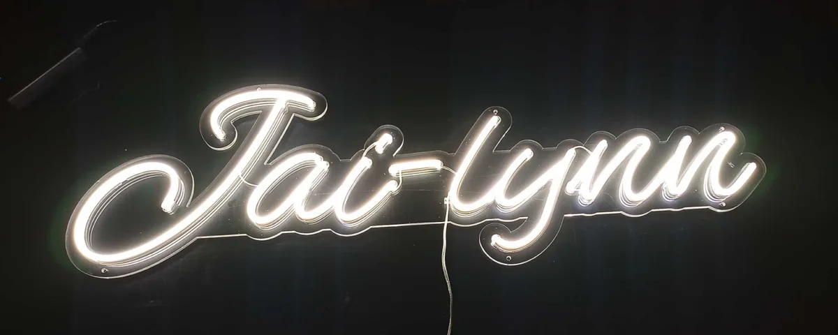 ‘Jai-Lynn’ Cool White LED Neon Sign