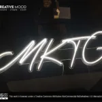 ‘MKTG’ Cool White LED Neon Sign