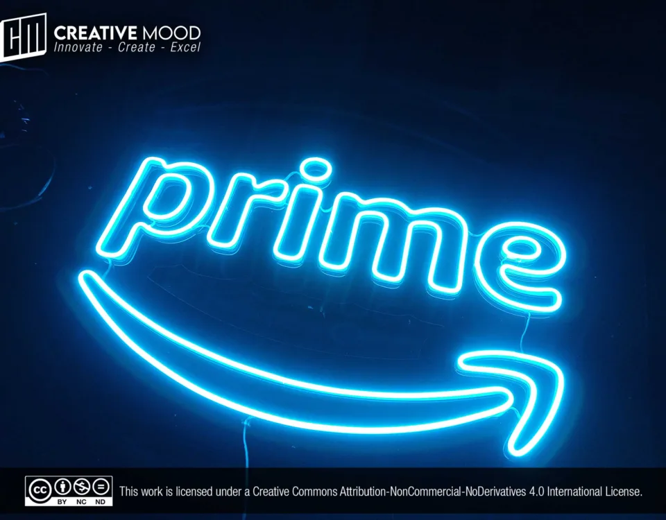 Amazon Prime logo Light Blue LED Neon Sign