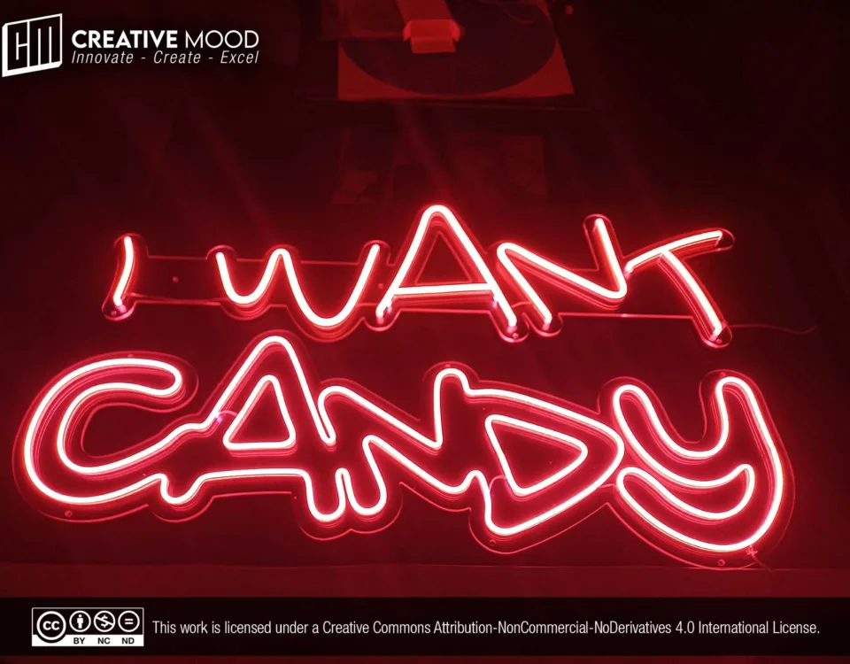 ‘i want candy’ Red LED Neon Sign