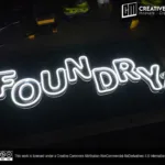 ‘FOUNDRY’ Cool White LED Neon Sign