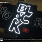 ‘BLACK’ Cool White LED Neon Sign