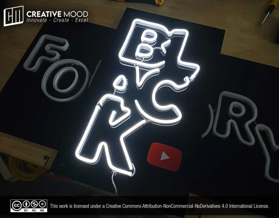 ‘BLACK’ Cool White LED Neon Sign