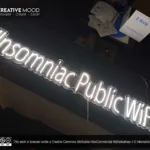 ‘Insomniac Public WiFi’ Cool White LED Neon Sign