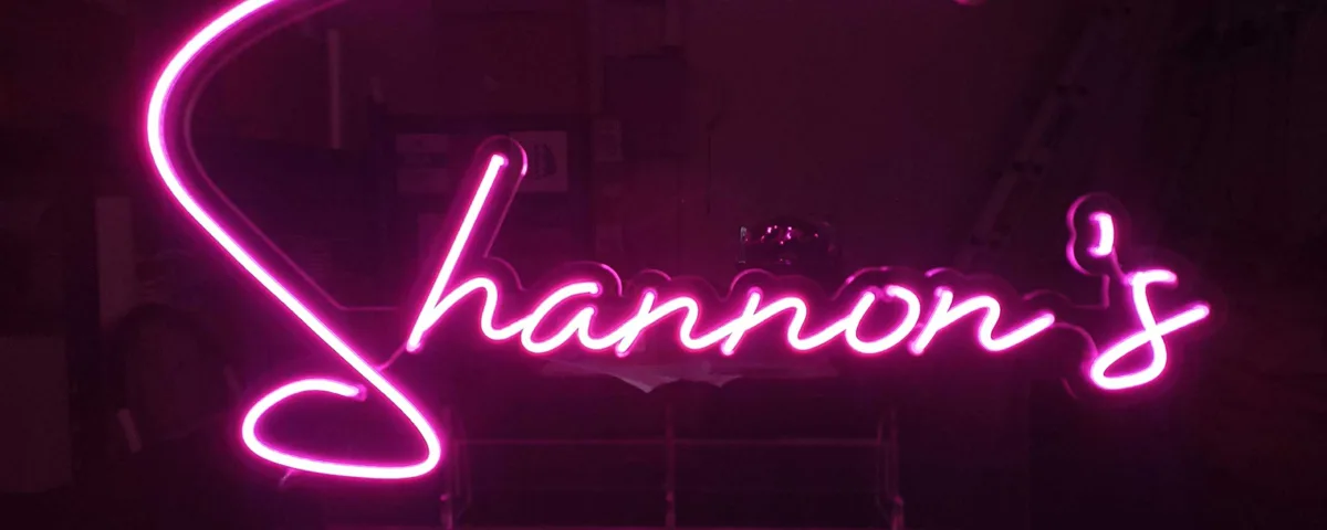 'Shannon’s’ Pink LED Neon Sign