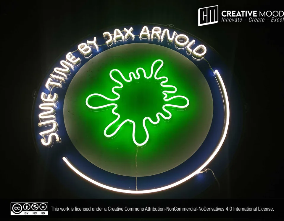 ‘SLIME TIME BY JAX ARNOLD’ Green and Cool White LED Neon Sign