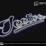 ‘Jeeters’ Cool White LED Neon Sign