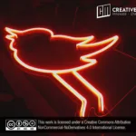 Bird-Shaped Orange LED Neon Sign