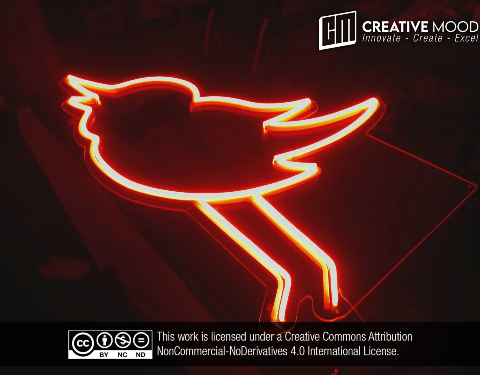 Bird-Shaped Orange LED Neon Sign