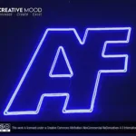 ‘AF’ Blue LED Neon Sign