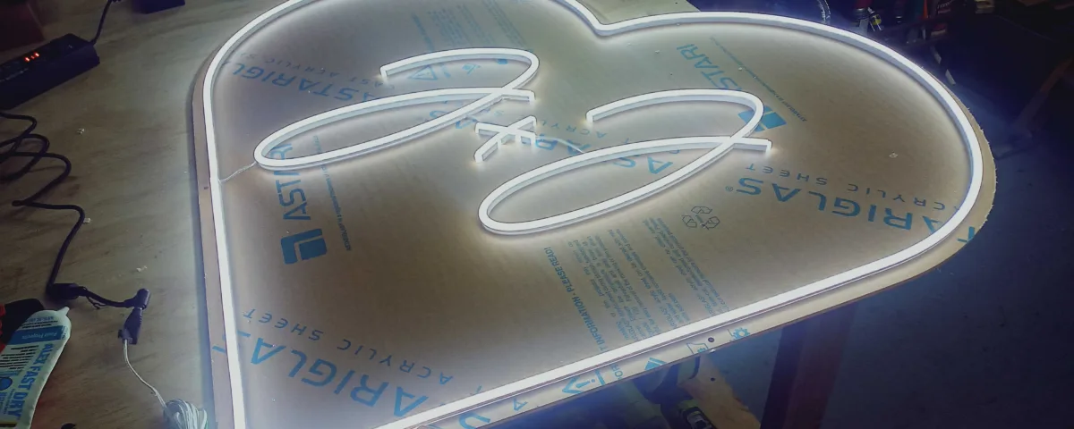 ‘J + J’ Cool White LED Neon Sign