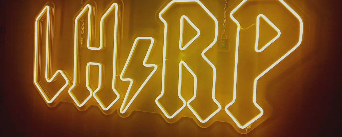 ‘LH RP’ Golden Yellow LED Neon Sign