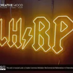 ‘LH RP’ Golden Yellow LED Neon Sign