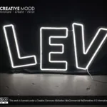 ‘LEV’ Cool White LED Neon Sign