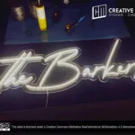 ‘The Barkers’ Warm White LED Neon Sign