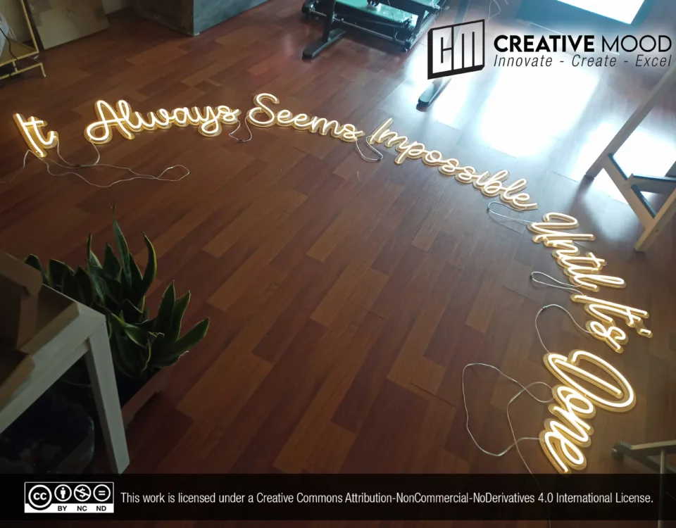 ‘It Always Seems Impossible Until It’s Done’ Warm White LED Neon Sign