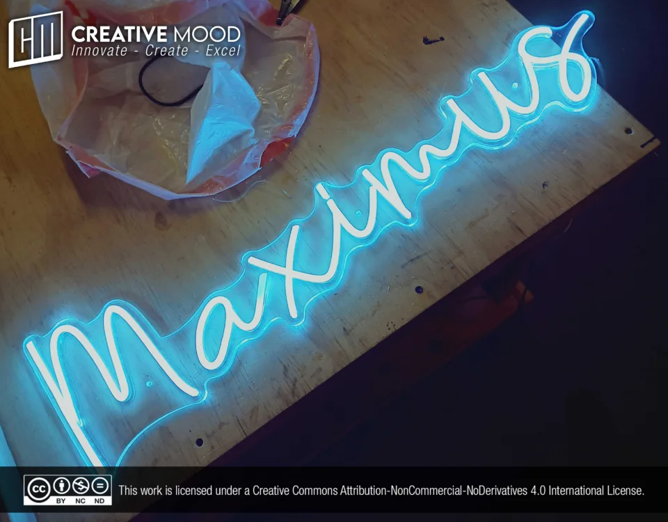 ‘Maximus’ Light Blue LED Neon Sign