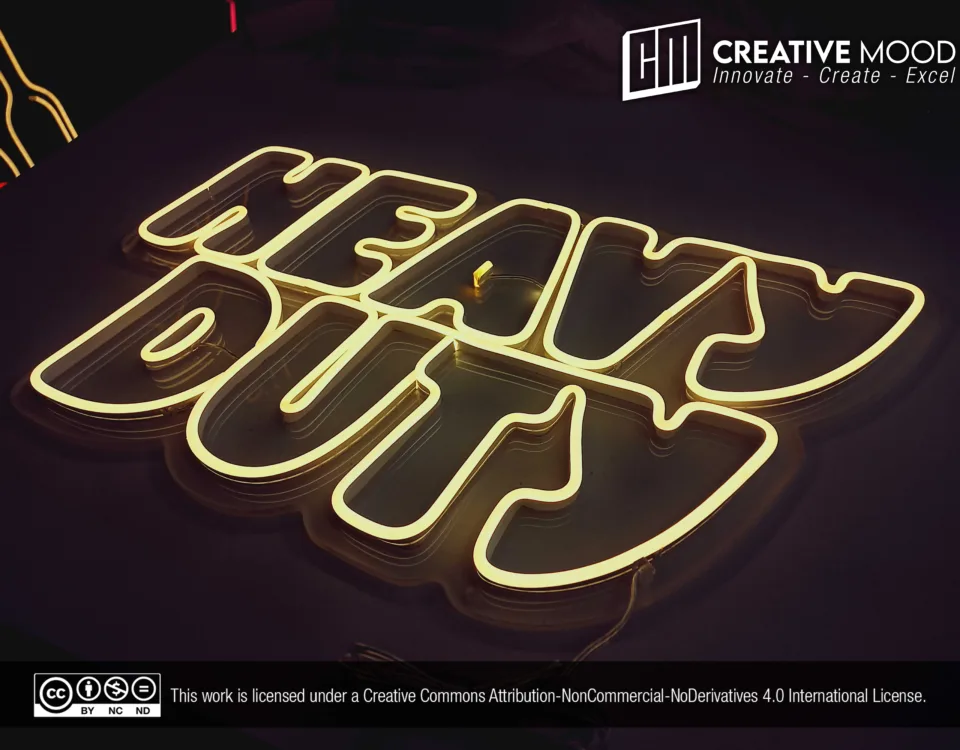 ‘HEAVY DUTY’ Warm White LED Neon Sign