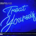 ‘Treat Yourself’ Blue LED Neon Sign