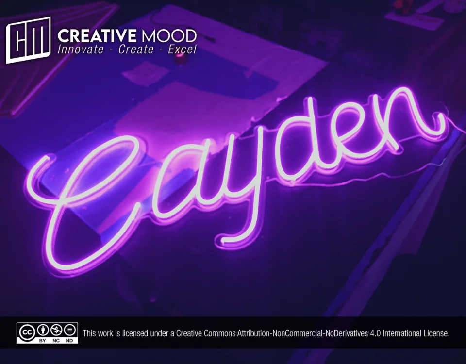‘Cayden’ Purple LED Neon Sign