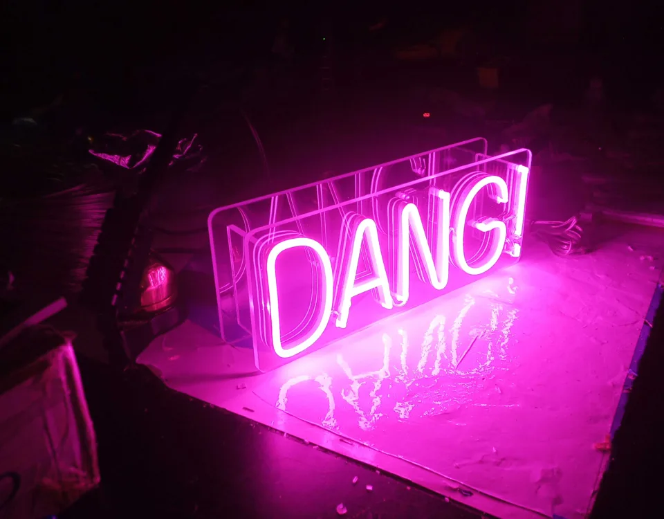 ‘DANG!’ Pink LED Neon Sign