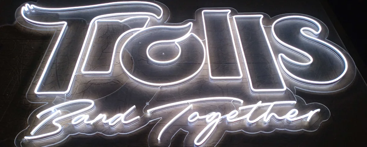 ‘TROLLS Band Together’ Cool White LED Neon Sign