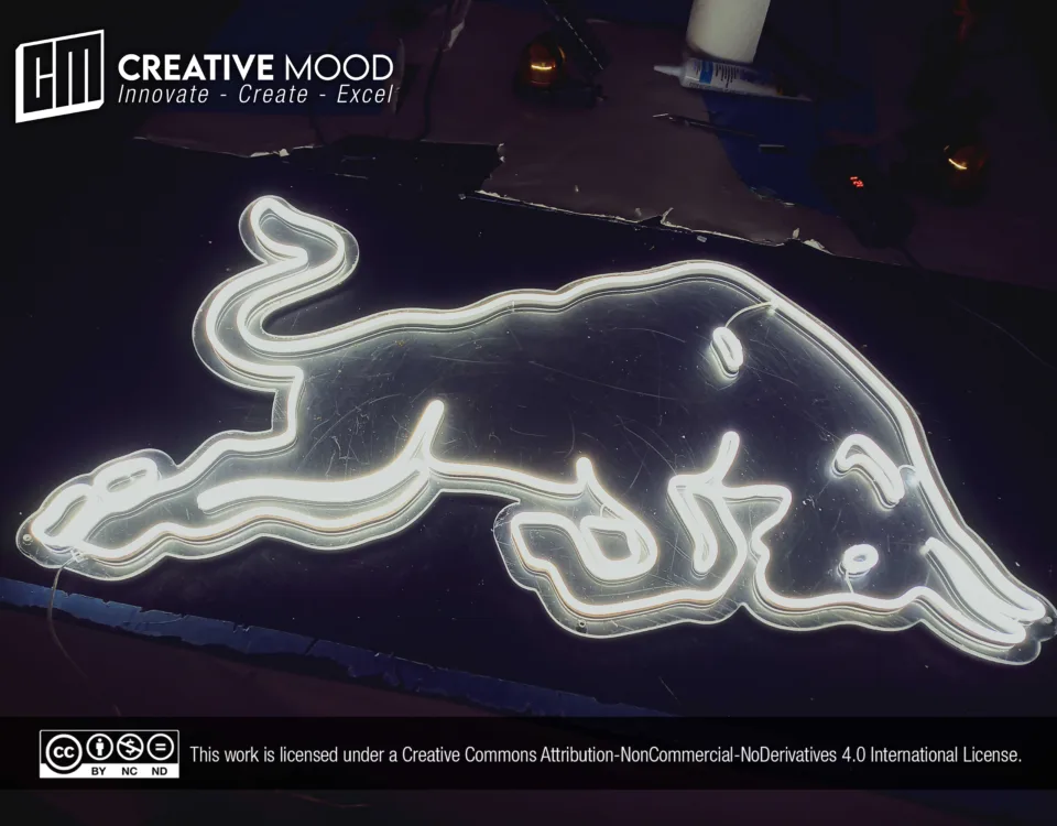 Bull Cool White LED Neon Sign