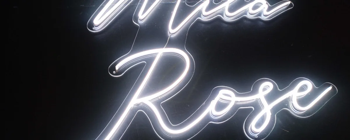 ‘Mila Rose’ Cool White LED Neon Sign