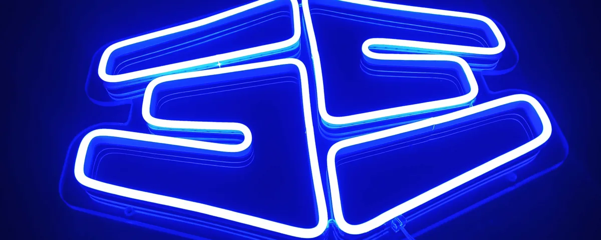 Double ‘E’ Blue LED Neon Sign