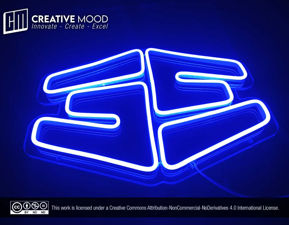 Double ‘E’ Blue LED Neon Sign