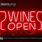 ‘WINE OPEN’ Red LED Neon Sign