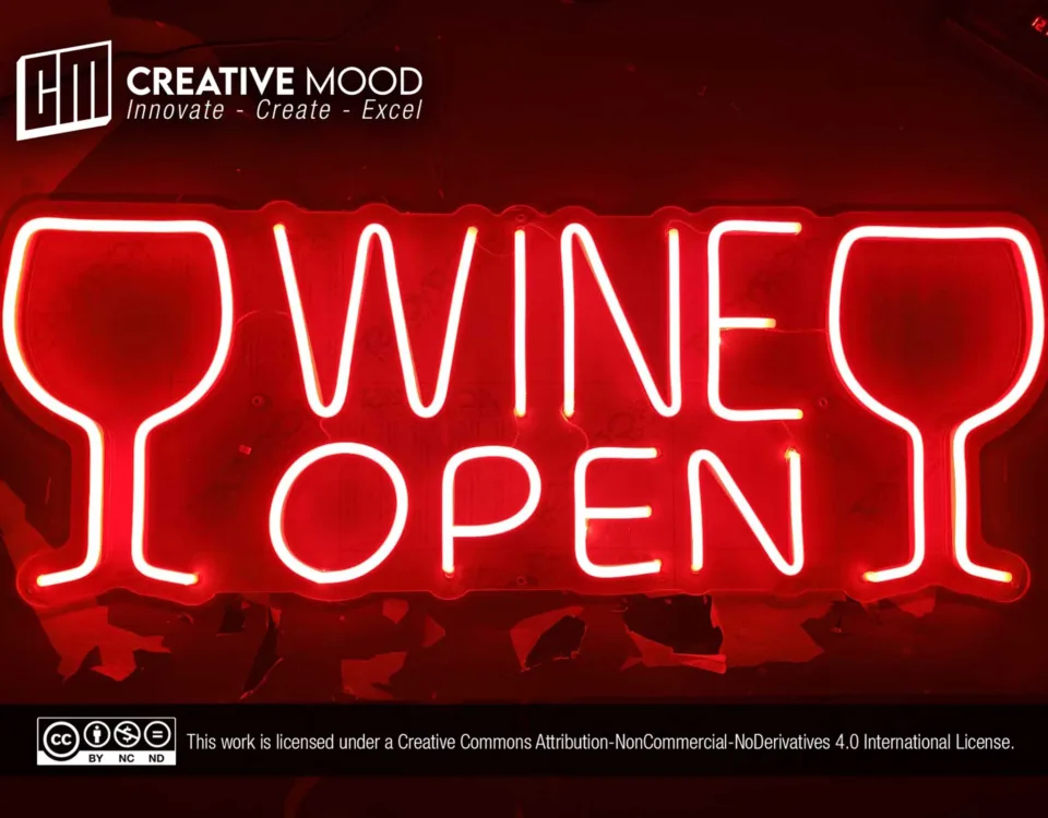 ‘WINE OPEN’ Red LED Neon Sign