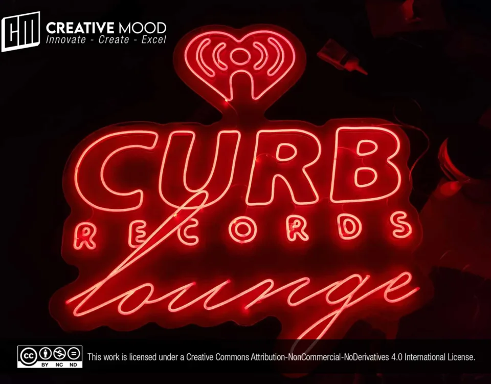 ‘CURB RECORDS Lounge’ Red LED Neon Sign