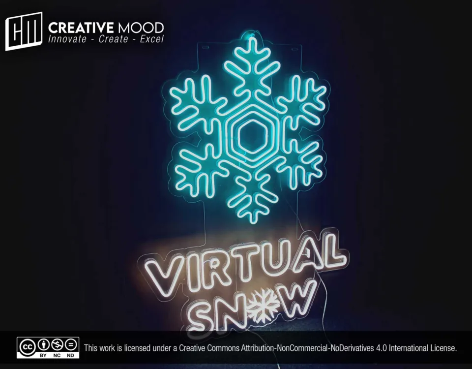 ‘Virtual Snow’ Cool White LED Neon Sign